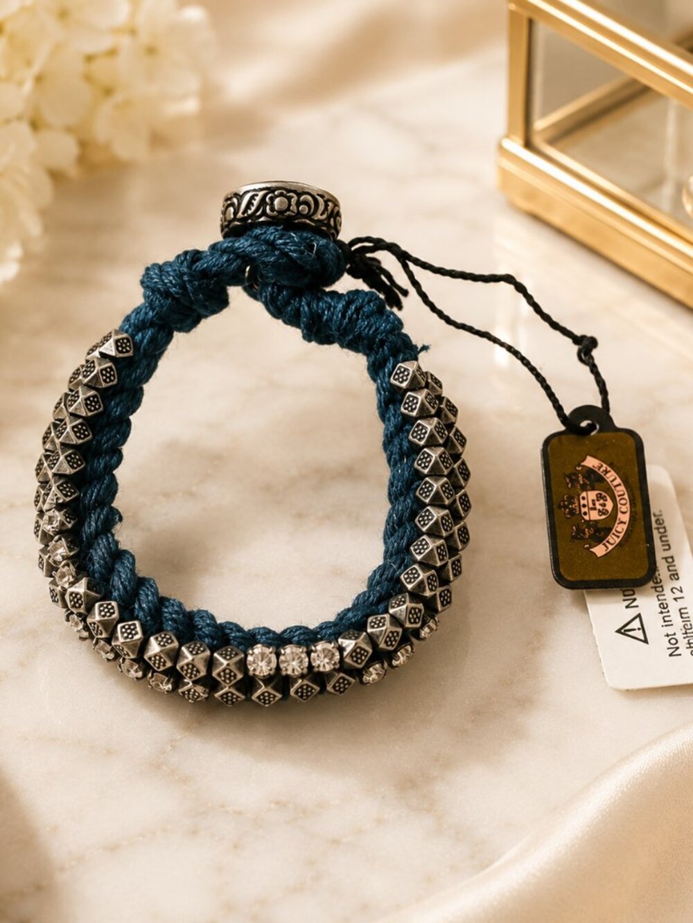 Juicy Couture Woven Studded Rhinestone Bracelet
